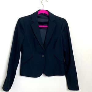 Theory Blazer Jacket Black on Black Plaid  Sz 6